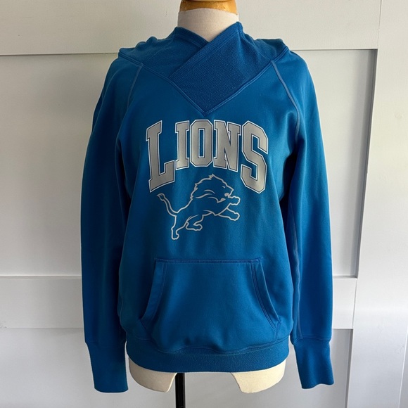 NFL Nike Therma Fit Blue Lions Pullover Hoodie - Picture 1 of 8